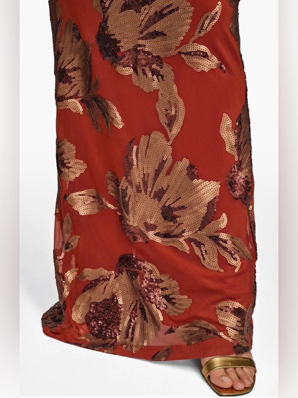 Donna Karan New York Sequin Floral Body-Con Gown Sz 10 - Picture 6 of 6
